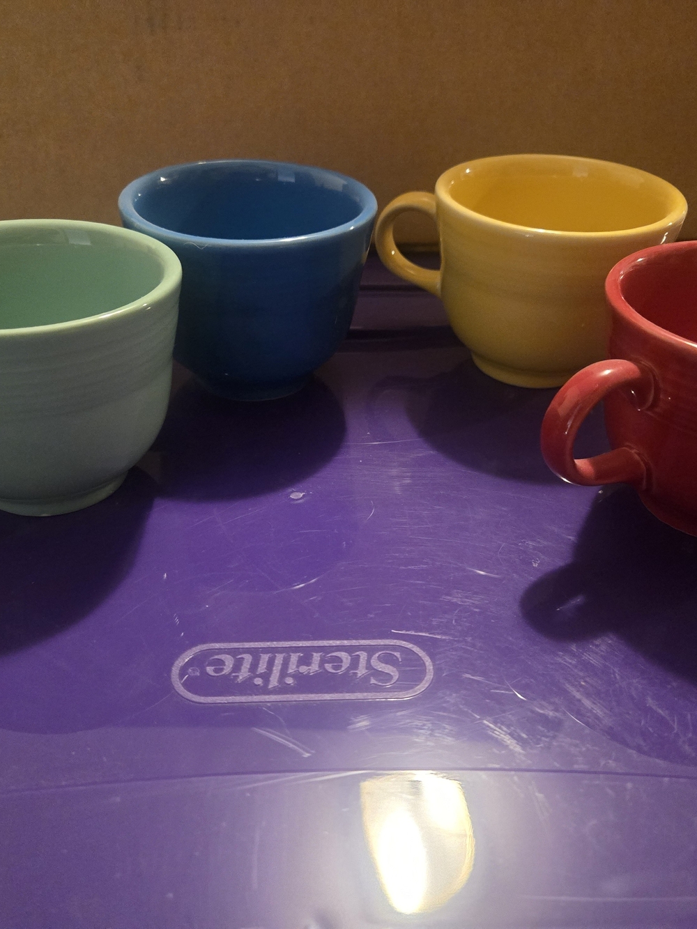 Colorful Ceramic Coffee Mug - Blue, Yellow, Red, Mint - Fiesta